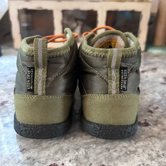 Keen Kids Howser II Waterproof Olive and Orange Boots - Picture 3 of 10